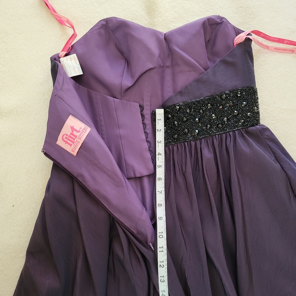 Vintage Strapless Formal Maxi Gown Purple Size 14 Flirt By Maggie Sottero - Picture 10 of 16